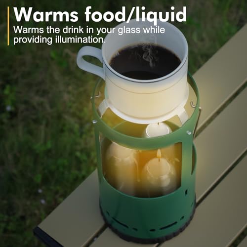 Candle Lantern, Camping Gear for Campers and Emergency Use, Without Candles (Original Green)