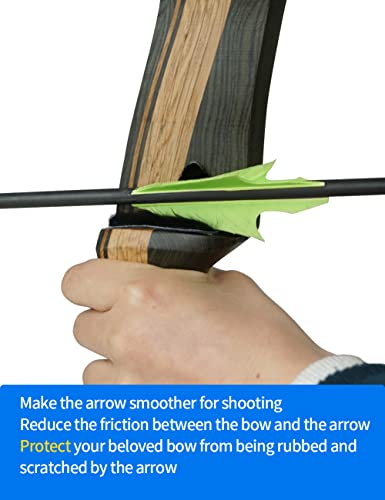 Arrow Rest & Bowstring Silencer for Recurve Bow - Black, 4 Pairs