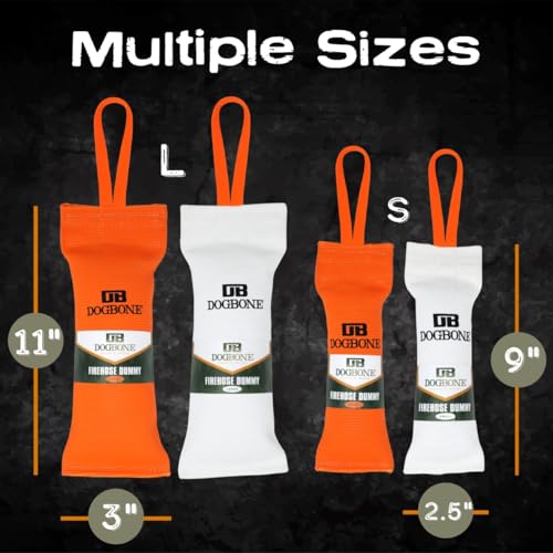 DogBone Firehose Training Dummy - Large 3 x 11 in, Orange | Floating Water Retrieve Bumper