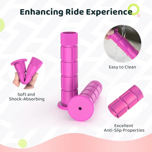 Soft Bike Handlebar Grips for Kids - Pink, 4.9" Length