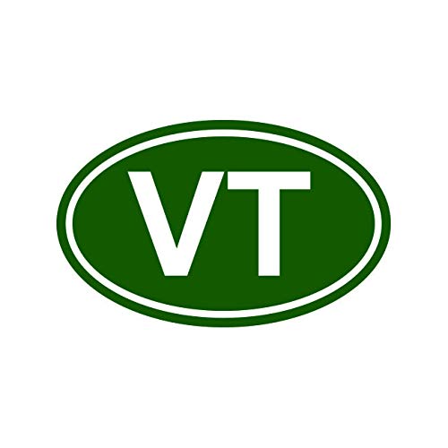 Green Oval Vermont Sticker Decal - 4.00" x 2.48"