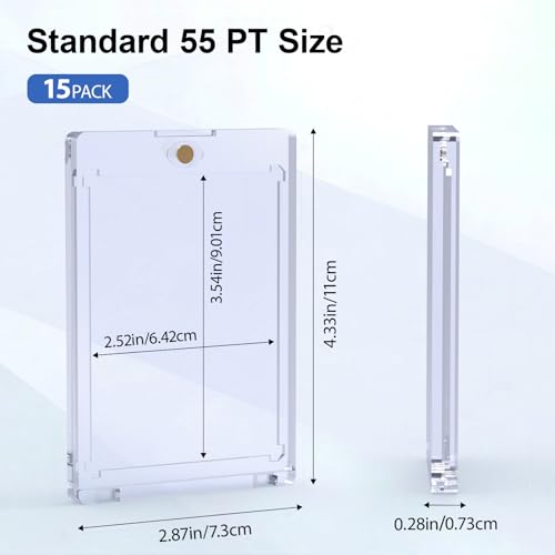 55PT Magnetic Card Holders - 15 Pack Thick UV Protection