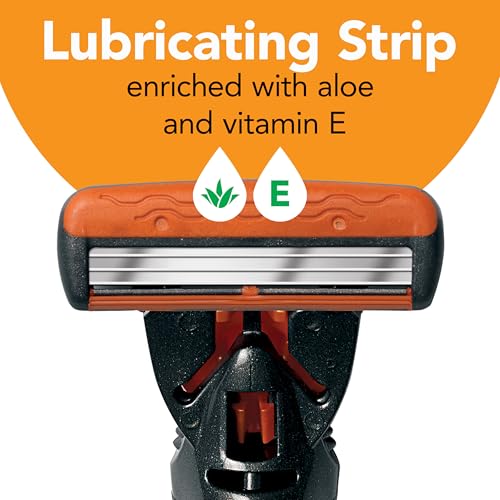 Comfort 3 Refillable Razor Set - 1 Handle & 6 Cartridges - Black/Orange