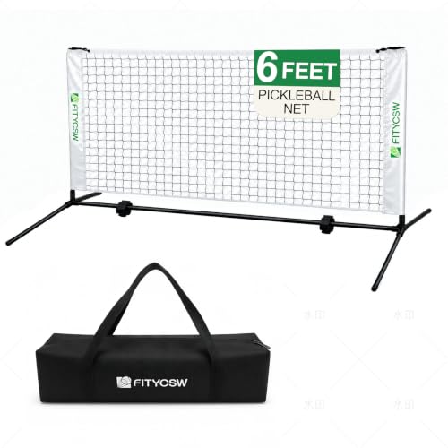 Fitycsw 6ft Mini Pickleball Practice Net - Pale White Portable & Quick Setup