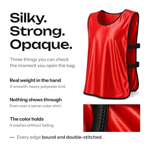 12-Pack Sports Pennies - Opaque Scrimmage Vests for Soccer & Football