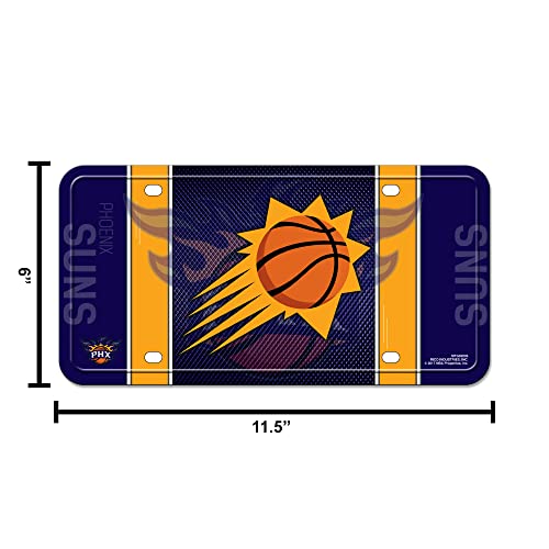 Rico Industries NBA Phoenix Suns Metal Auto License Plate 6x12 Inch - Officially Licensed Car Tag