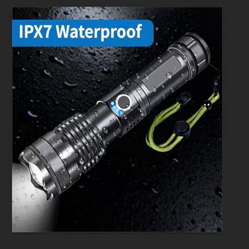 Flashlights Rechargeable,Super Bright High Lumens Flash Light,5 Modes Zoomable Tactical Flash Light,Powerful Flashlights for Emergencies Camping for Emergency Home Camping Essentials Gift-2Pack