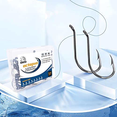 3/0 Octopus Circle Fishing Hooks - Durable High Carbon Steel