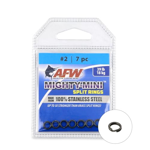Heavy-Duty Stainless Steel Fishing Split Rings - #2, 39 lb Test, Gunmetal Black