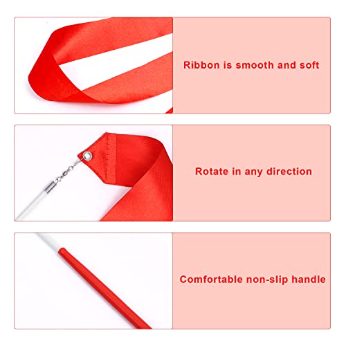 2pcs Dance Ribbons with Wand - 78.7 Inch Twirling Streamers