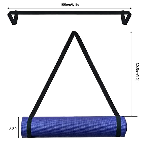 Adjustable Yoga Mat Carrier Strap - 4PCS Black Sling Holder