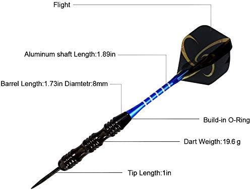 WINSDART Professional Metal Tip Darts Set - Nonslip Iron Barrel, Aluminum Shafts & Extra Flights | Gift Box Included