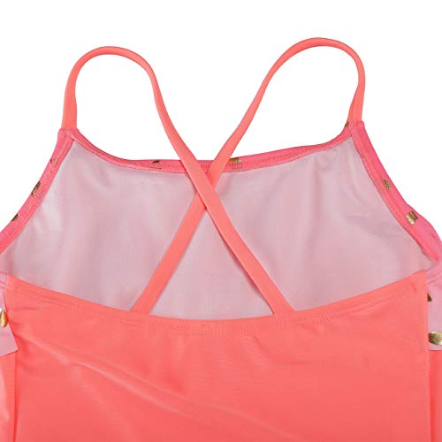 Neon Pink Ruffle One-Piece Swimsuit for Girls - Size 14-16