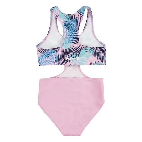Girls' 1-Piece Cut Out Swim Suit - Medium / Pink