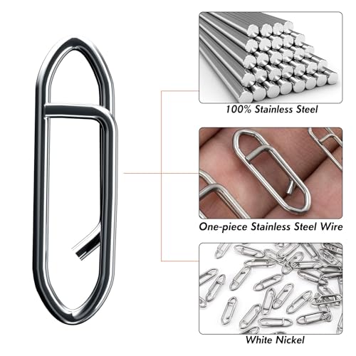 Fishing Speed Clips - Quick Change Stainless Steel Snaps, 40 Pack