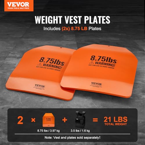 8.75 lb Weight Vest Plate Pair — Curved Steel 3D Design for Vests, 2 x 8.75 lb