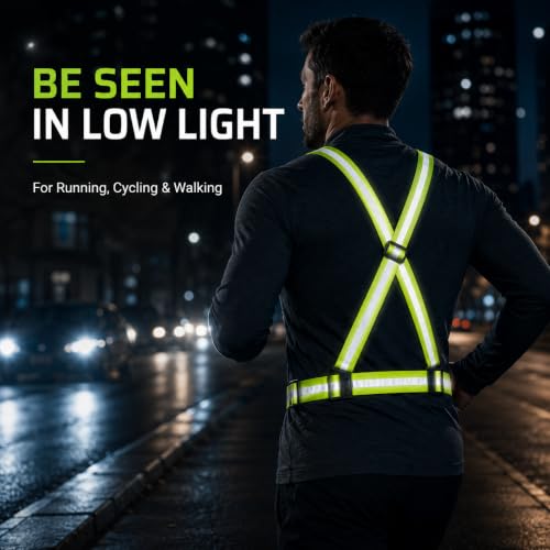 High Visibility Reflective Harness Vest - Green, Adjustable Fit