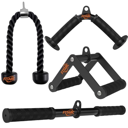 Cable Machine Attachment Set - 4-Piece LAT Pulldown Accessories for Upper Body Training