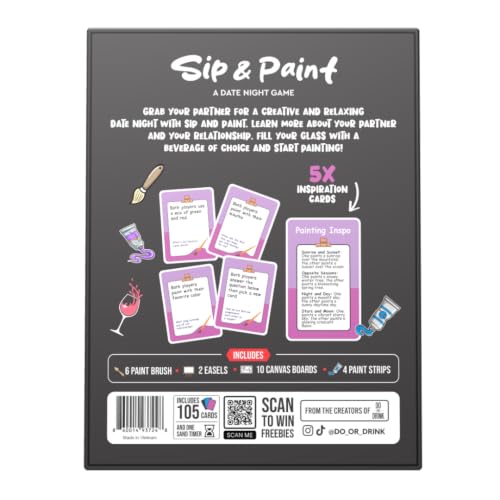 Sip and Paint Couples Kit – Fun DIY Date Night Game