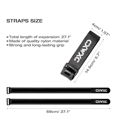 Adjustable Bike Wheel Stabilizer Straps - 2 PCS Hook and Loop Rack Mount
