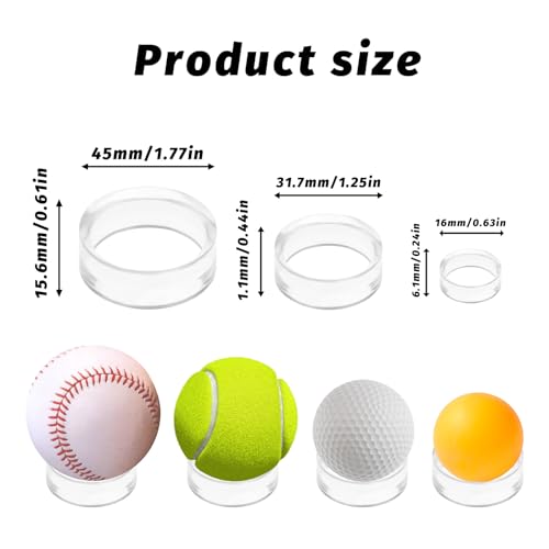 9-Pack Acrylic Ball Display Stands - Round Sphere Holders