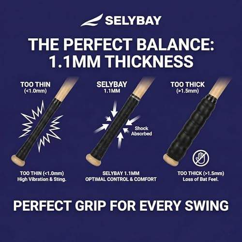 Baseball Bat Grip Tape 1.1mm - Shock-Absorbing Softball Wrap