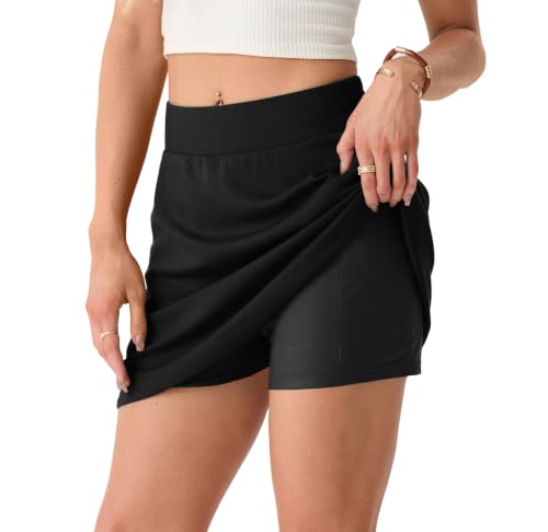 GRECERELLE Summer Dolphin Active Skirt for Golf Tennis Hiking & Workout XX-Large Black