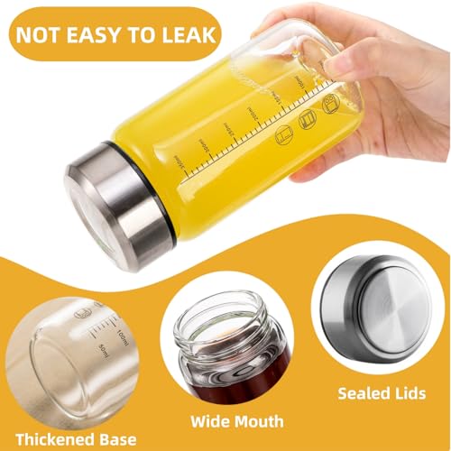 WRINGKIT 2 Pack 12oz Glass Juicer Bottles with Airtight Stainless Steel Lids