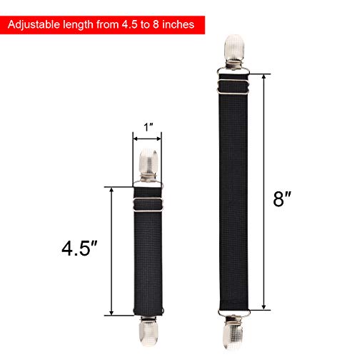 Adjustable Pants Clip Straps and Ankle Bands for Boots - 2 Sets