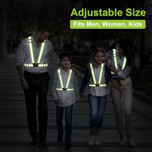 Adjustable Reflective Safety Vest for Running & Cycling - 2 Pack