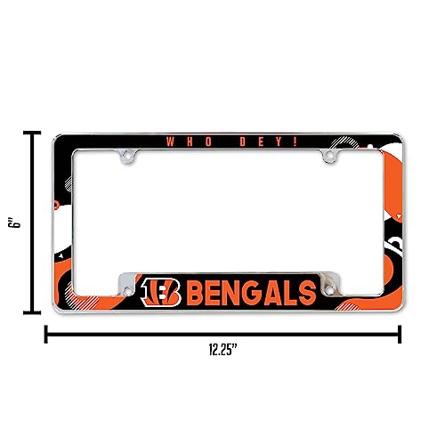 Cincinnati Bengals Chrome License Plate Frame - 12" x 6"