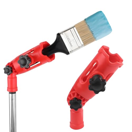 1 Pcs Multi-Angle Paint Brush Extender Tool,High Ceiling Paint Edger Tool,Adjustable Extension Pole Attachment Holder for Paint Brush,Roller, Scraper,Secure Handle Grip,Fits Walls, Trim & Corner