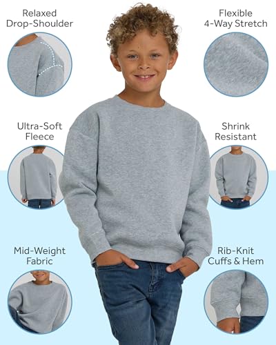 PURE CHAMP Boys 3-Pack Long Sleeve Crewneck Sweatshirts - Black, Navy, Charcoal