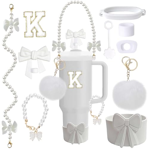 10PCS Tumbler Accessories Set for Stanley Cup 30 & 40oz - White/K