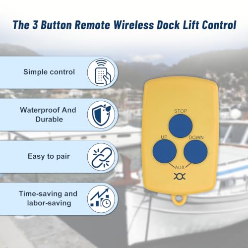 Snooweerin 7240 Boat Lift Remote Control Waterproof 3-Button Wireless Dock Remote