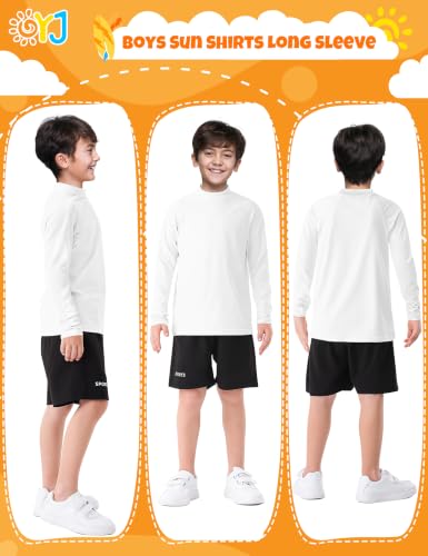 OYJ Toddler Boys White Long Sleeve Rash Guard Swim Shirt UPF 50 SPF 4T