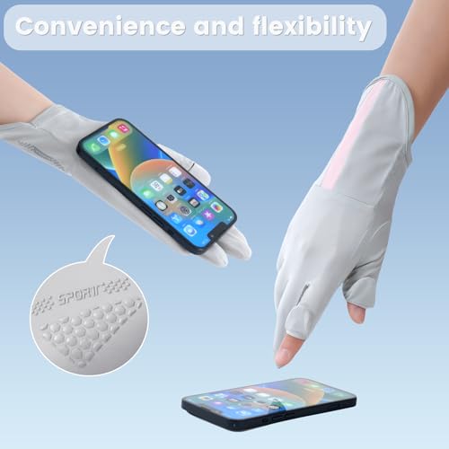 Women's UV Protection Driving Gloves - Touchscreen Full Finger - Platinum Gray
