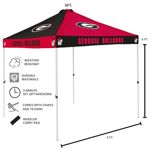 9x9 Foot Pinwheel Tailgating Canopy - Georgia Bulldogs