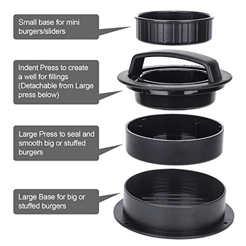 3-in-1 Hamburger Patty Maker with 100 Nonstick Patty Papers