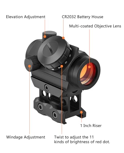 2MOA Red Dot Sight 1x25mm Waterproof Shockproof Reflex Scope