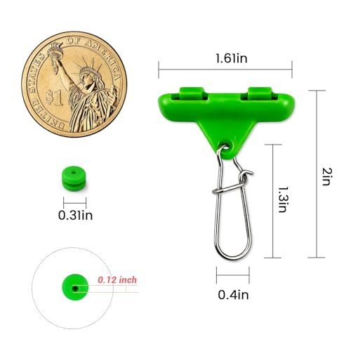 Vipfish Green 12PCS Sinker Slides & Bumper Stops for Catfish Carolina Rig