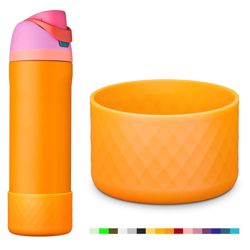 Silicone Boot for Owala 24 oz Water Bottle - Orange Anti-Slip Sleeve