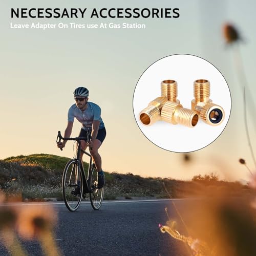 5-Piece Brass Presta to Schrader Valve Adapter Set - Leak-Proof Bike Pump
