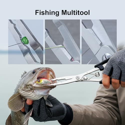 Stainless Steel Fishing Pliers - 21cm Hook Remover Multitool