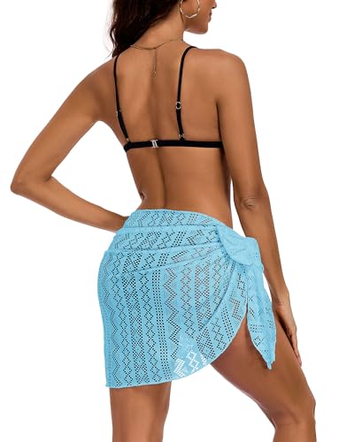 Women's Lace Beach Sarong Wrap Coverup - Blue