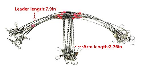 Hi-Low Fishing Leaders Rig Set - 10pcs 1 Arm 2.76in Saltwater