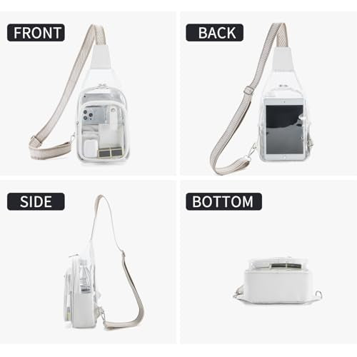 Clear Stadium Bag - Women's Crossbody Fanny Pack - Milk White