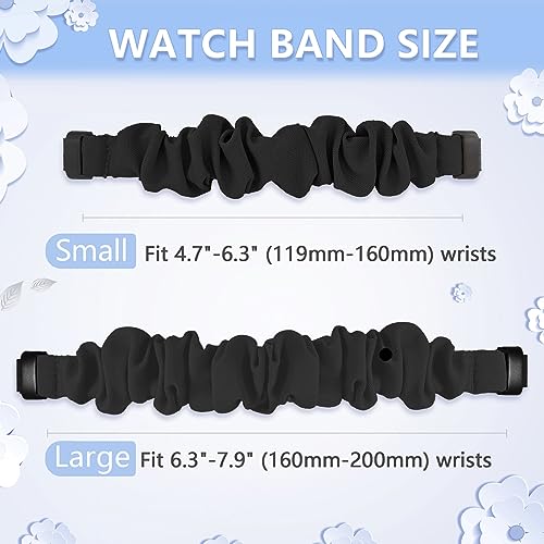 Folavii 2 Pack Stretchy Fabric Fitbit Inspire 3 & 2 Wristbands Small Black/Grey