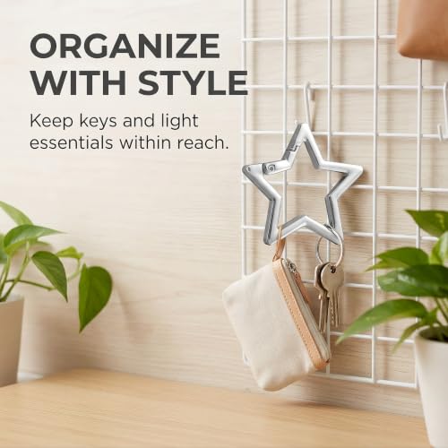 Star Shaped Stainless Steel Keychain Carabiner Clip - Silver