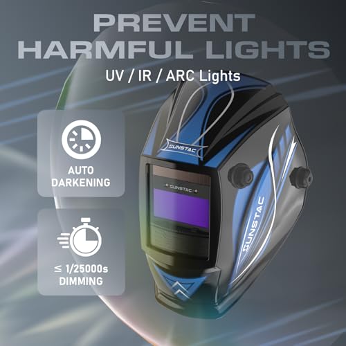 1/1/1/1 Optical Clarity Welding Helmet True Color Auto Darkening Welding Hood Wide Shade 4/9-13 for STICK MIG TIG Welding